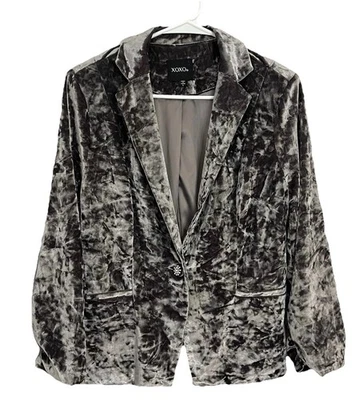 XOXO Crushed Velvet Jacket Ruched sleeves Y2K holiday  - Image 1 of 4