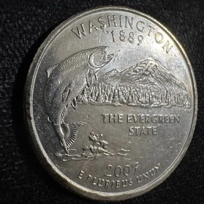 2007-P Washington State Quarter, BU, LUSTER & TWO TYPES of TONING!!    25-0020 - Image 1 of 4