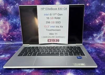 HP EliteBook 830 G8  13"  i5 11th Gen 16GB RAM 256GB Win 11 Pro Mint Condition - Image 1 of 4