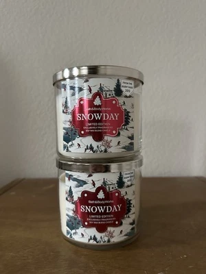 X2 Bath & Body Works Snowday 14,5 oz velas de 3 mechas NUEVO Foto 1 de 3