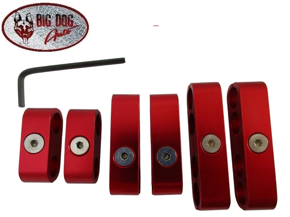 Juego de 6 separadores de cables de bujía roja - estilo de carrera se adapta a 8 mm, 9 mm, 10 mm Foto 1 de 4