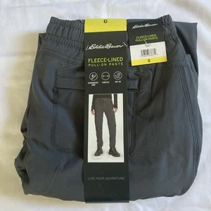 Pantalone donna Eddie Bauer taglia 6 grigio foderato in pile pull-on Storm repel escursionismo.Nuovo. - Foto 1 di 3