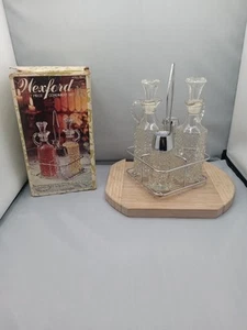 VINTAGE ANCHOR HOCKING WEXFORD CONDIMENT SET W/ STAND - Picture 1 of 20