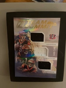JaMARR CHASE RC BURROW HIGGINS 2nd Yr 2021 Zenith TEAM SUMMIT Jerseys Card Hot!! - Picture 1 of 10