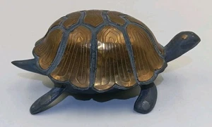 Caja de baratija chapada en peltre y cobre tortuga - Imagen 1 de 11