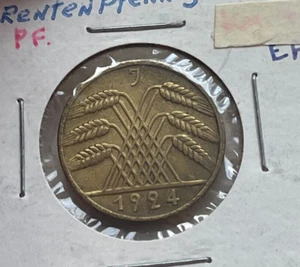 1924 J Germany 10 Rentenpfennig bg - Picture 1 of 2
