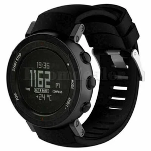 Silicone Replacement Wristband Strap for Suunto Core Alu Deep Black Watch Straps - Picture 1 of 20
