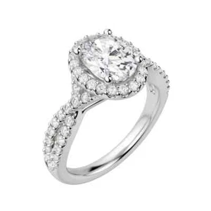 Oval Cut 1.50Ct Diamond engagement ring Lab grown IGI Certified 14K White Gold - Picture 1 of 8