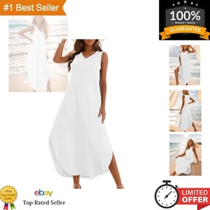Bohemian Style Loose Long Sundress for Women | V Neck and Side Split Design - Picture 1 of 7