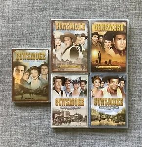 5 LOT DVD SET Gunsmoke: Complete Season One First, Two Second, Three Third - Imagen 1 de 12