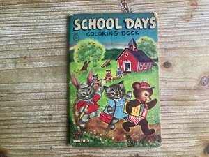 School Days Coloring Book, Jean Tamburine, Saalfield, Vintage Kids Book - Bild 1 von 5