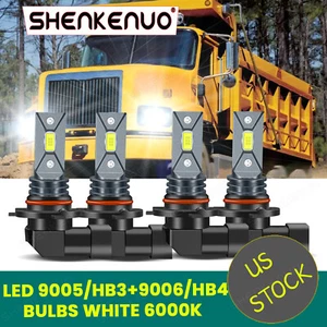 4 LED Headlight Bulbs Kit 6000K For International Truck Pro Star Prostar 2008-16 - Foto 1 di 12