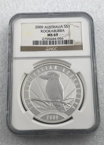 2009 Australia Kookaburra 1oz Silver $1 Professionally Graded NGC MS69 - Picture 1 of 2