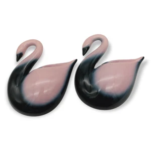 Vintage Swan Wall Pockets Pink Ceramic Birds Geese Goose MCM 7.5" H Decor - Picture 1 of 15