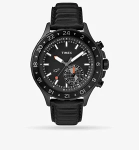 NEW TIMEX iQ+ Move Men's Leather Watch | Black | TW2R39900 F5 - Picture 1 of 6