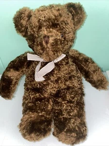 "Oso de peluche Mary Meyer vintage de 10"" con cinta marrón oscuro juguete de peluche 1996" - Imagen 1 de 8
