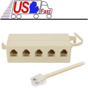 Haustelefon 5-Wege Modulare Steckdose Festnetz Klinke Kabel Kabel Draht Splitter - Bild 1 von 3