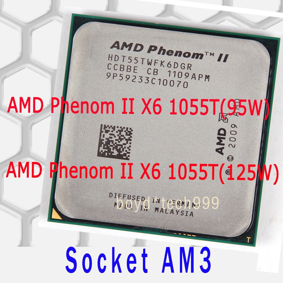 AMD Phenom II X6 1055T CPU 2.8 GHz/6M/667 MHz (95W/125W) Socket AM3 Processor - Image 1 of 1