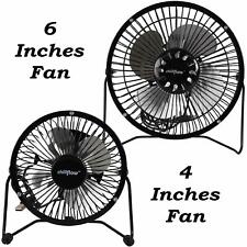 4'' 6'' Mini USB Desk Fan Personal Cooler Cooling Table All Metal Quite Portable