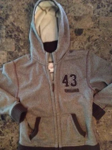 Gap Athletic Issue Kids Brown Hooded Fleece Jacket Size Large A3 - Picture 1 of 9