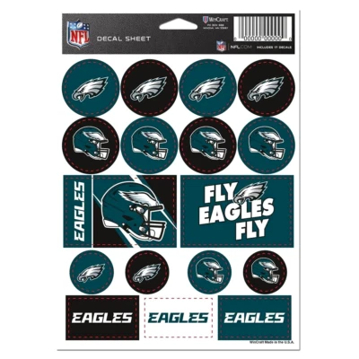 WINCRAFT Philadelphia Eagles NFL Vinyl Die-Cut Sticker Set / Decal Sheet *Free Shipping