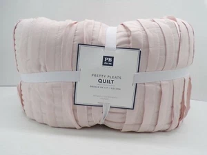 Pottery Barn Teen Dorm Pretty Pleats Full Queen Quilt Powdered Blush #321H - Picture 1 of 5