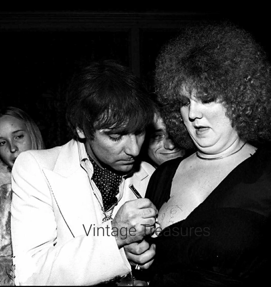 Keith Moon Signing his Fan Photo Print Poster - Image 1 of 1