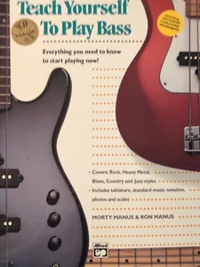 TEACH YOURSELF BASS GUITAR (TAB) by MORTY & RON MANUS (CD missing) -ALFRED - GC - Picture 1 of 2