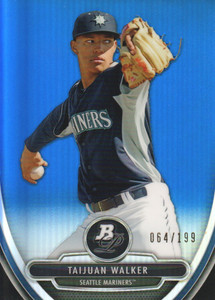 2013 Bowman Platinum Chrome Prospects Blue Refractors #BPCP13 Taijuan Walker/199