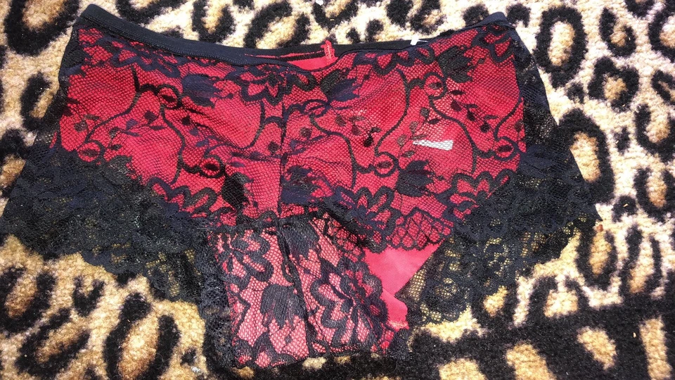 Rene Rofe Malla Ropa Interior Niño Pantalones Cortos Negro Rojo Encaje Talla Med Nuevo Con Etiquetas Foto 1 de 3