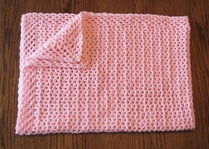 Nuova coperta bambino all'uncinetto rosa pastello fatta a mano afghana - Foto 1 di 3