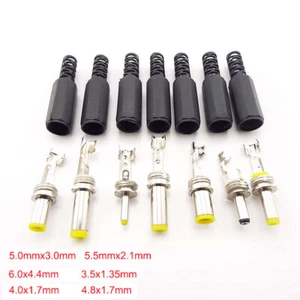 5pcs 5.5x2.1 4.8x1.7 3.5x1.35mm DC Power Male Connector Adapter Socket Jack Plug - Picture 1 of 13