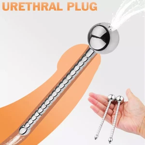 Stainless Steel Penis Urethral Sounding Dilator Sounds Stretcher Plug Beads Male - Picture 1 of 13