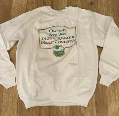 Sudadera Vintage Años 80/90 NUEVA Hallmark Shoebox Greetings EE. UU. Blanca XL GOLF Foto 1 de 4