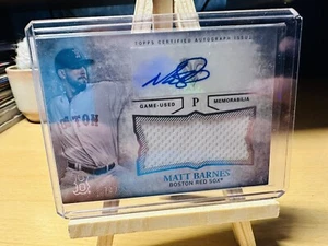 MATT BARNES SIGNIERT RED SOX 2015 TOPPS DREIFACHFÄDEN BASEBALLKARTE UAJR-MB/99 - Bild 1 von 2