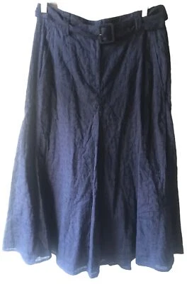 Nicole Farhi Cotton Blue Hand Craftsmanship Fabric Folk Skirt Boho Peasant 14 - Image 1 of 4