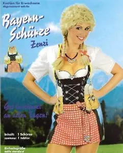 Bayernschürze Zenzi + Dirndl Kostüm Fasching Karneval Bierfest Bayern Schürze - Bild 1 von 1