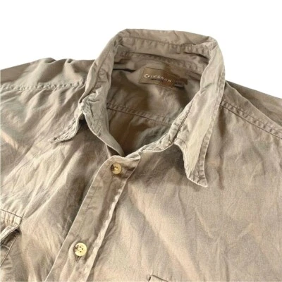 Chevignon Men's 100% Cotton Long Sleeve Button Work Shirt Tan/Brown • 2XL - Image 1 of 4