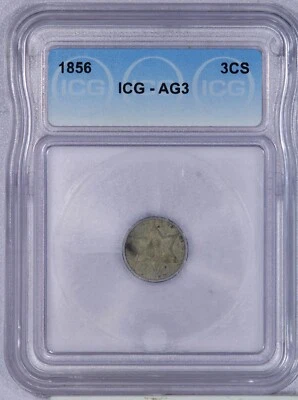 1856 Three Cent Silver 3CS ICG AG3 - Image 1 of 2