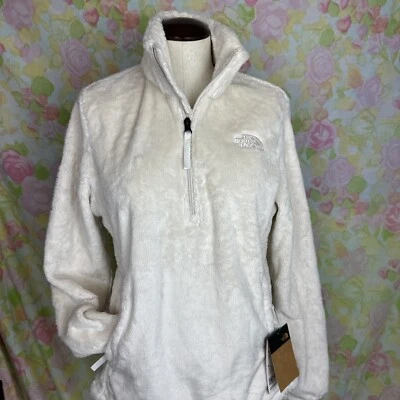 NWT! North Face Osito Half Zip-Womens MEDIUM Silken Fleece Jacket Gardenia White - Image 1 of 4