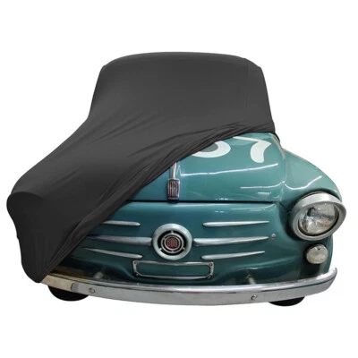 Indoor car cover fits Fiat 600 bespoke Berlin Black cover Without mirrorpockets Foto 1 de 4