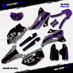 Gray & Purple Slick Racing Graphics Kit fits Yamaha WR450F 07-11 Decals WR 450F - Picture 1 of 5