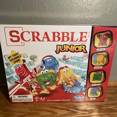 Jogo Scrabble Junior NOVO Jogo de Palavras Cruzadas Infantil Hasbro Idades 5+ Até 4 Jogadores - Imagem 1 de 2