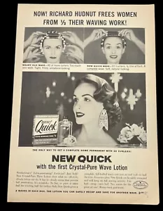 Richard Hudnut Hair Perm 1950s Crystal Pure Wave Lotion Hair Styling Retro Art - Picture 1 of 6