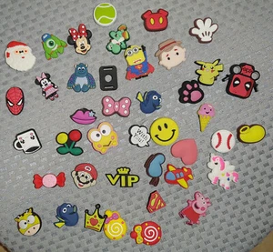 40 PCS Designer Croc Charms Cute Cartoon PVC Croc Pins Cool Croc Charms - Picture 1 of 1