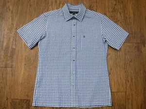 DAKS blau & weiß kariertes Seersucker Hemd mit Knopfleiste Kragen Herren 95 (USA S) ~neu ohne Etikett~ - Bild 1 von 8