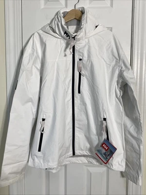 Helly Hansen MEN’S WHITE CREW HOODED JACKET Size 2XL NEW NWT - Image 1 of 4
