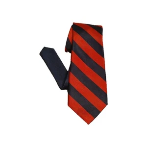 Corbata de seda Tommy Hilfiger roja azul marino a rayas clásica para hombre - Imagen 1 de 6
