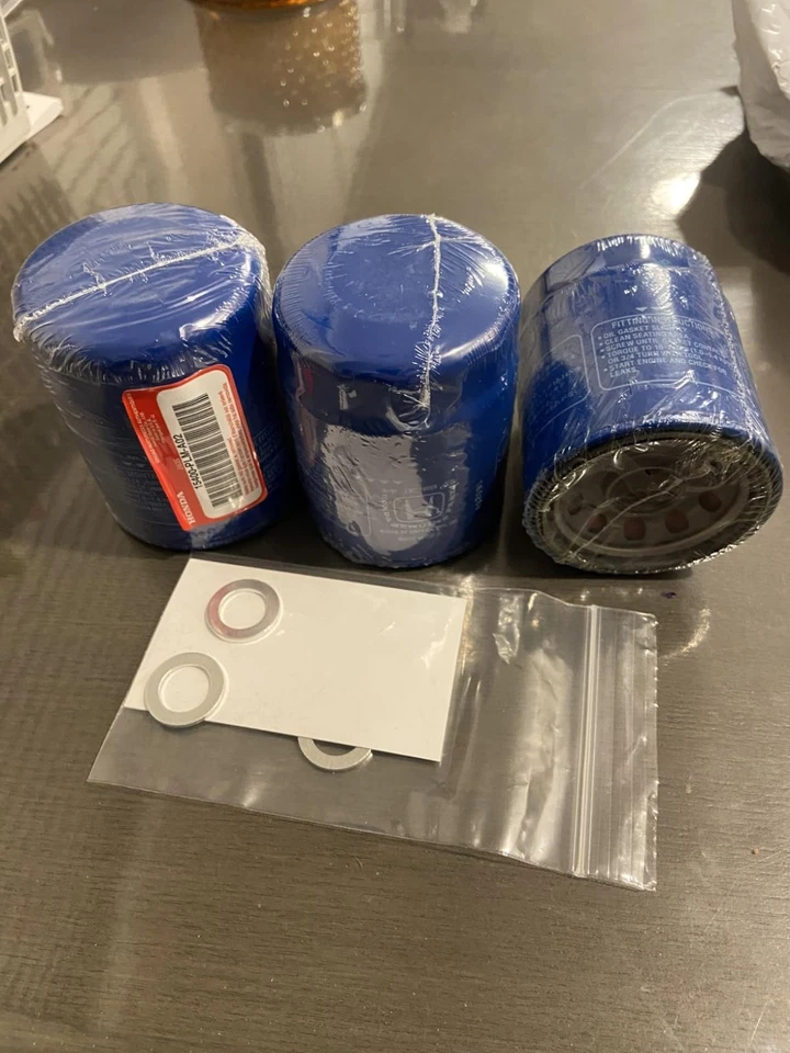 6 filtros de aceite originales Honda CON arandela de tapón de drenaje 15400-PLM-A02 NUEVO SELLADO Foto 1 de 4
