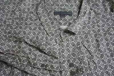 Camisa John Varvatos Negra Beige Patrón Abotonada Talla M Nueva  Foto 1 de 4